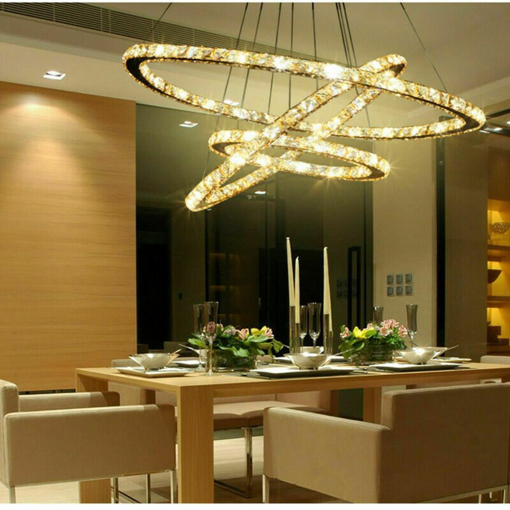 Modern Led Crystal Chandeliers 2 3 4, Square Modern Crystal Chandelier For Living Room Dining Table