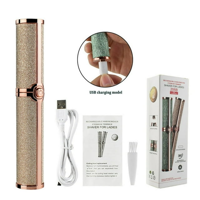 YOPTOP Rouge à Lèvres Femmes Tondeuse Électrique pour Sourcils Rasoir Instrument d'Épilation Artefact de Rasage des Sourcils Rasage Automatique Lèvres Poils avec Conception Lumineuse Pratique à Transporter et Facile pour la Beauté T,c