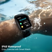 Smart Watch for Men Women, 2.01 HD Touchsreen, Bluetooth Calling, IP68 Water-Resistance, 180+ Sports Modes, Health, Fitness & Sleep Tracker, Timer, Fitness Watch for Android/iOS, Black