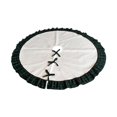 thumbnail image 3 of KLKCMS Christmas Tree Skirt Christmas Decoration Ruffled Round Base Cover for Tree Base Black Green 92cm, 3 of 9