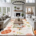 thumbnail image 4 of Easter Eggs Area Rugs Collection 5'x8', Carrots Spring Daisy Botanical Rustic Vintage Non Slip Indoor Rectangle Throw Runner Rug Floor Mat Carpet for Living Room Dining Table Bedroom Nursery, 4 of 9