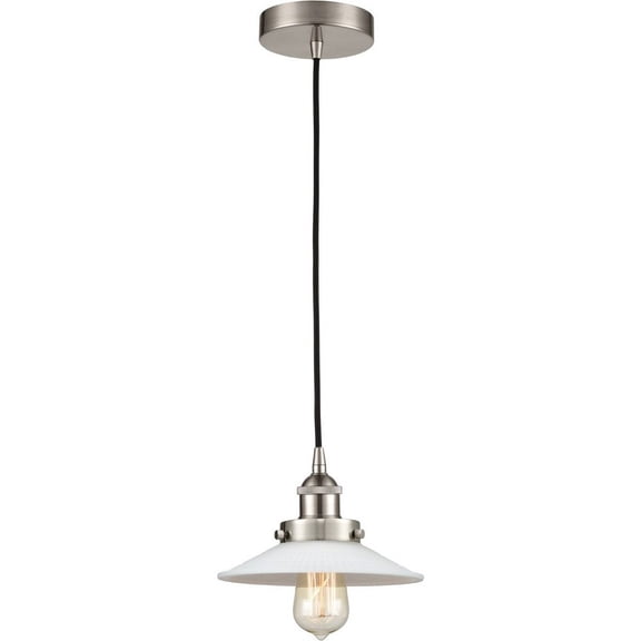 616-1PH-SN-G1 Innovations Lighting Halophane - 1 Light Mini Pendant In Industrial Style-8 Inches Tall and 8.5 Inches Wide-Brushed Satin Nickel