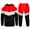 Red#9527, variant on Mens Tracksuits Patchwork Color Hoodies Sweatpants 2Pcs Gym Sweat Suits Running Jogging Fall Winter Athletic Tracksuit Outfits