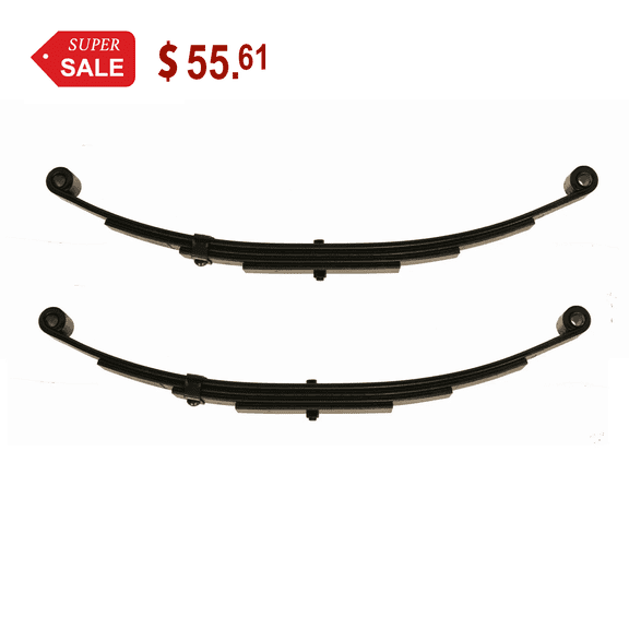 Libra Trailer Leaf Spring 4 Leaf Double Eye 1750 lbs Cap for 3500 lbs Axle -Set 2