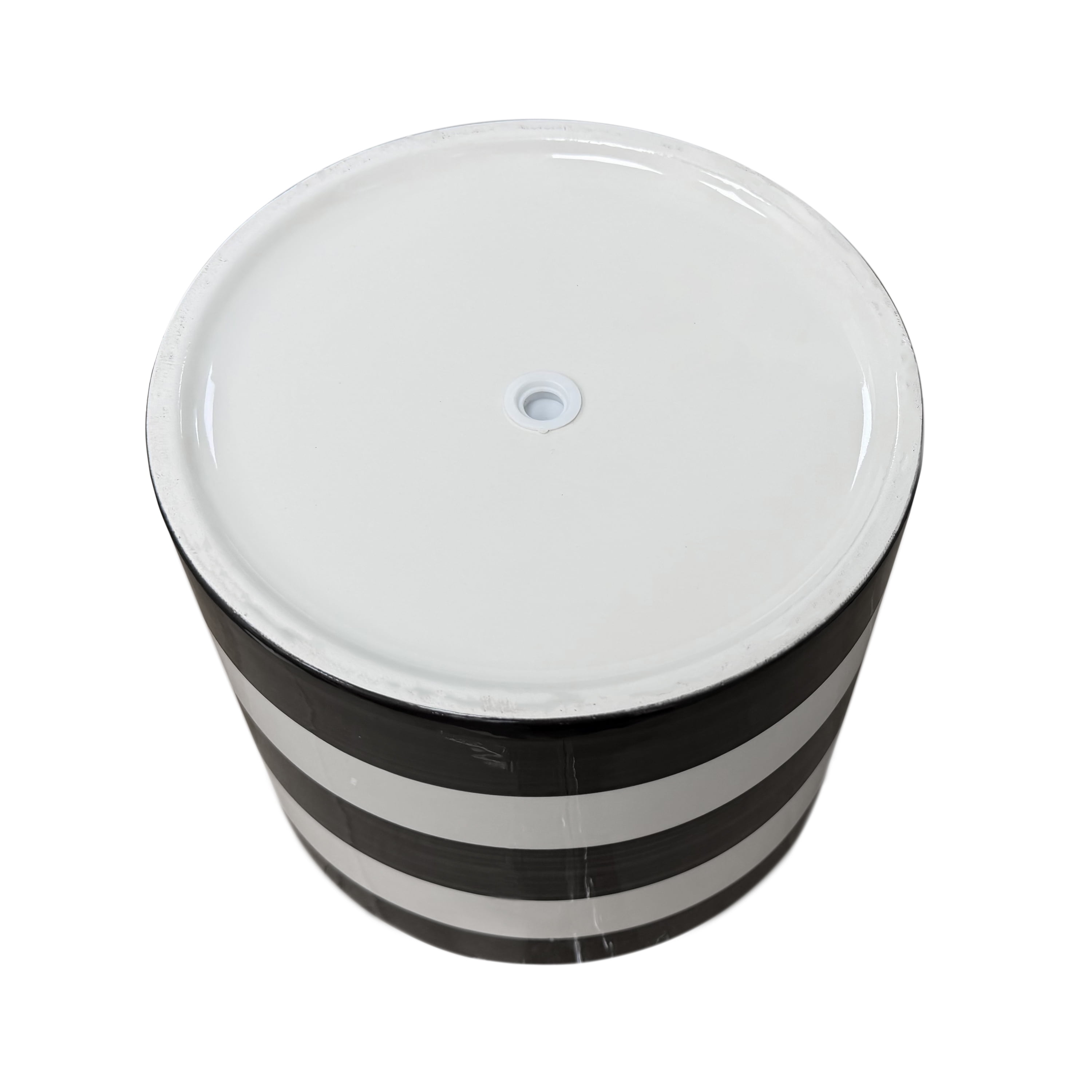 Mainstays Andrew 7.8" x 7.8" x 6.9" Round Rich Black and Arctic White Ceramic Planter