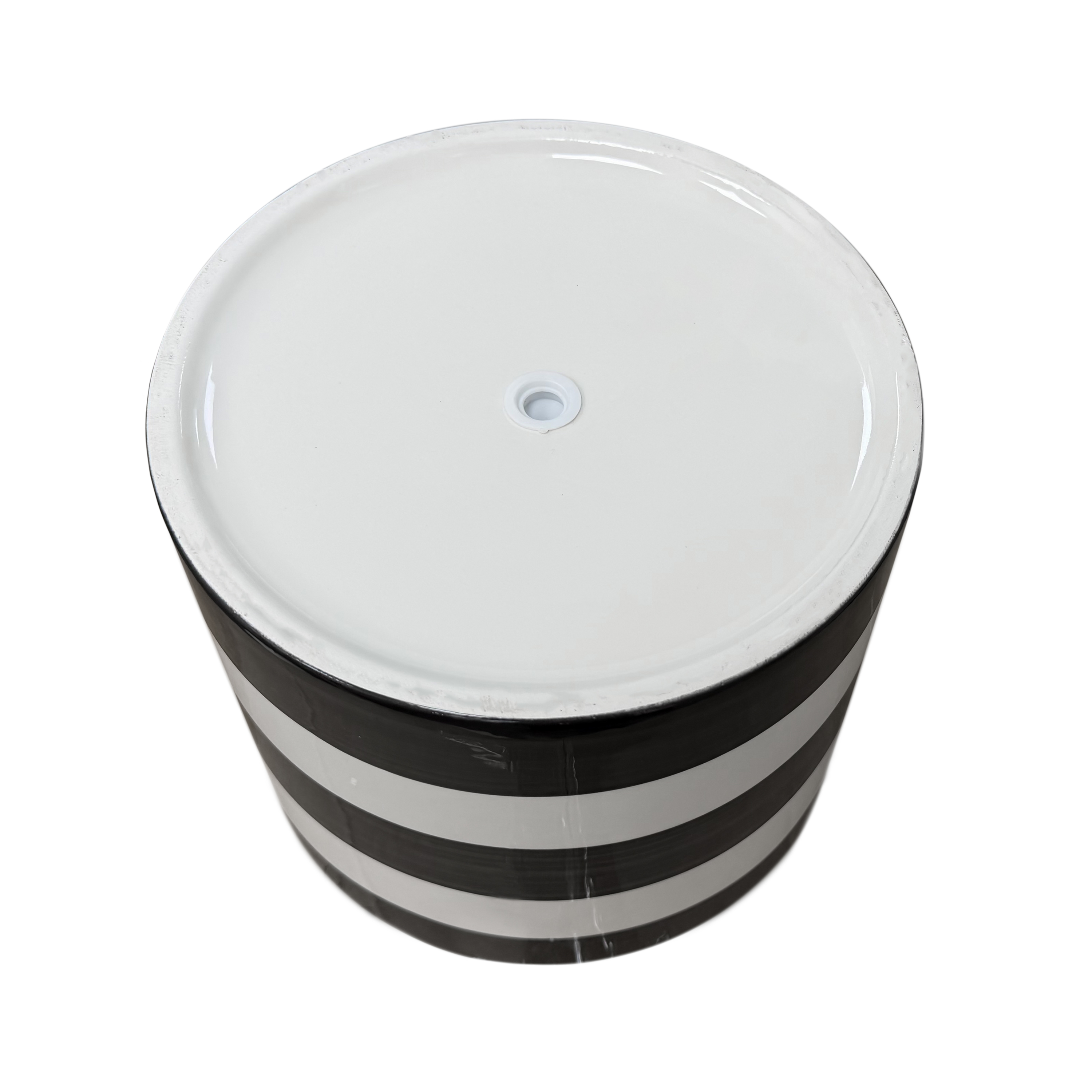 Mainstays Andrew Round Ceramic Planter, Black & White photo 4