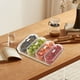thumbnail image 4 of Bandeja de servicio dividida con tapa | Contenedores multifuncionales para almacenar alimentos (4 piezas) | Caja organizadora para dulces, frutas y artículos de escritorio | Plástico PET+ABS blanco, 4 of 7