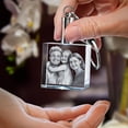 thumbnail image 4 of 3D Crystal Photo Keychain with Light, Square Innovation Crystal Picture Keychain Customized Personalized Couples Pet Gifts with Your Photo for Mom, Dad, Men, Women, Christmas (Large), 4 of 5