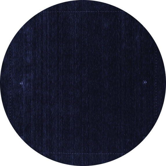 Ahgly Company Indoor Round Abstract Blue Contemporary Area Rugs, 8' Round