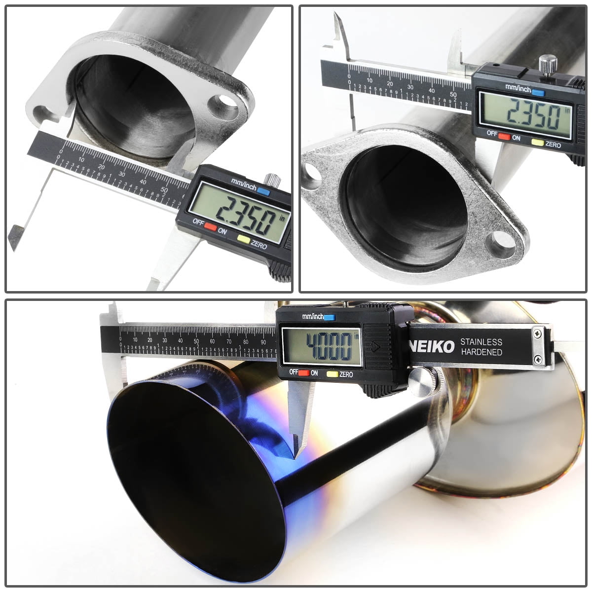 DNA Motoring CBE-ME06L4-BT For 2006 to 2009 Mitsubishi Eclipse 4G 2.4L Stainless Steel 4" Burnt Tip Catback Exhaust System 07 08