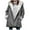Gray, variant on Dezsed Winter Sherpa Lined Jackets for Women Women Winter Plus Size Solid Plus Velvet Coat Long Sleeve Horn Buckle Pocket Overcoat Tops Gray L