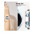 thumbnail image 4 of 2pcs/Set Ladies' Rose Gold Dual Rows Of Diamond Inlay Hollow Out Watch Protective Case + Clear Hard Glass Screen Protector For Samsung Galaxy Watch 4 5 6 Series (40/44mm), 4 of 4