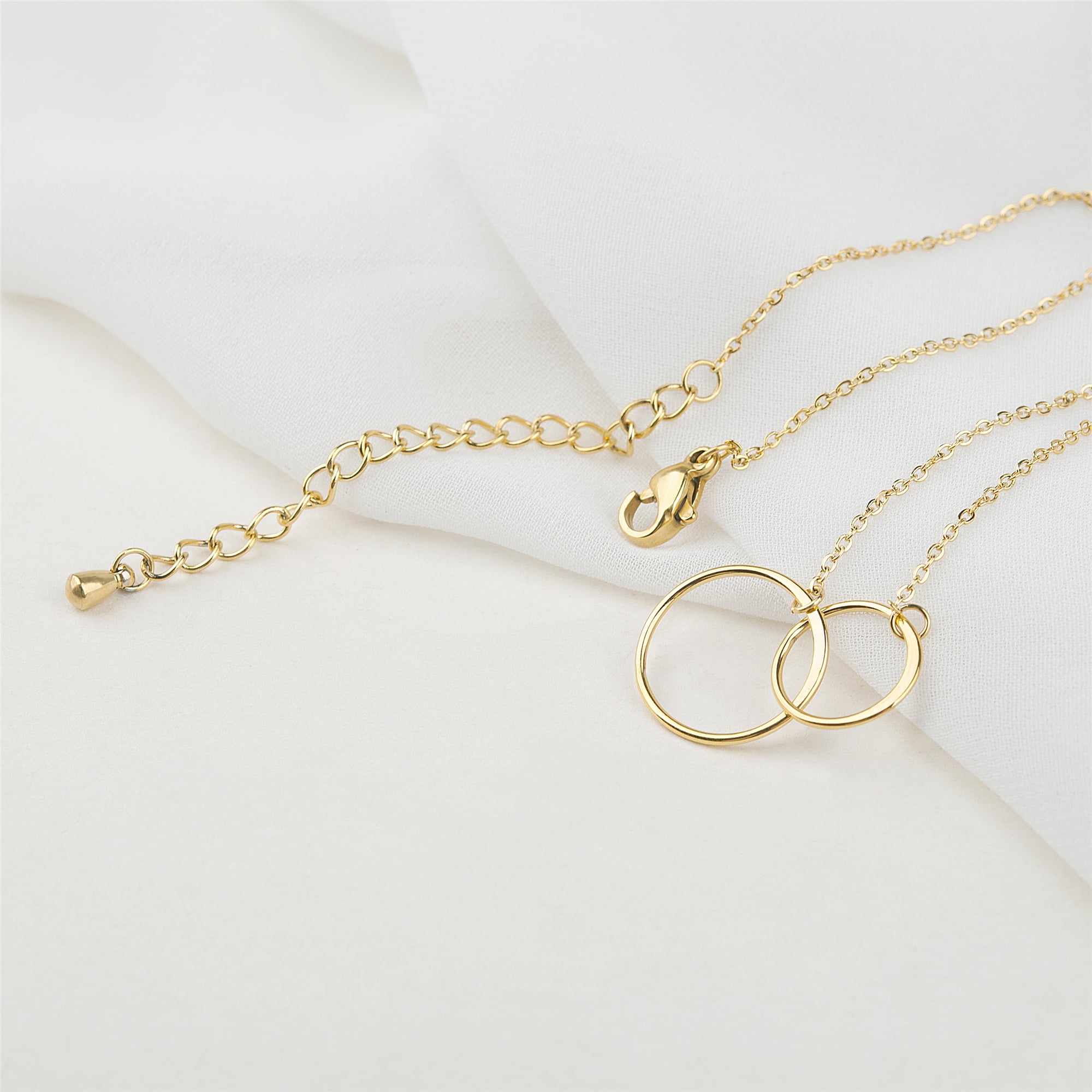 Anavia Friend Necklace Christmas Gifts, New Year Gift for Soul Sister Necklace Card, Merry Christmas Gift for Her-[Gold & Silver Cubes]