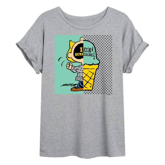 Peanuts - Sally Ice Cream Pink Garment - Juniors Ideal Flowy Muscle T-Shirt