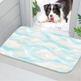 thumbnail image 5 of Watercolor Blue Wave Plush Flannel Bath Rug 16x24 Inches, Quick Dry Absorbent Non Slip Mat for Bathroom Sink Tub, 5 of 8