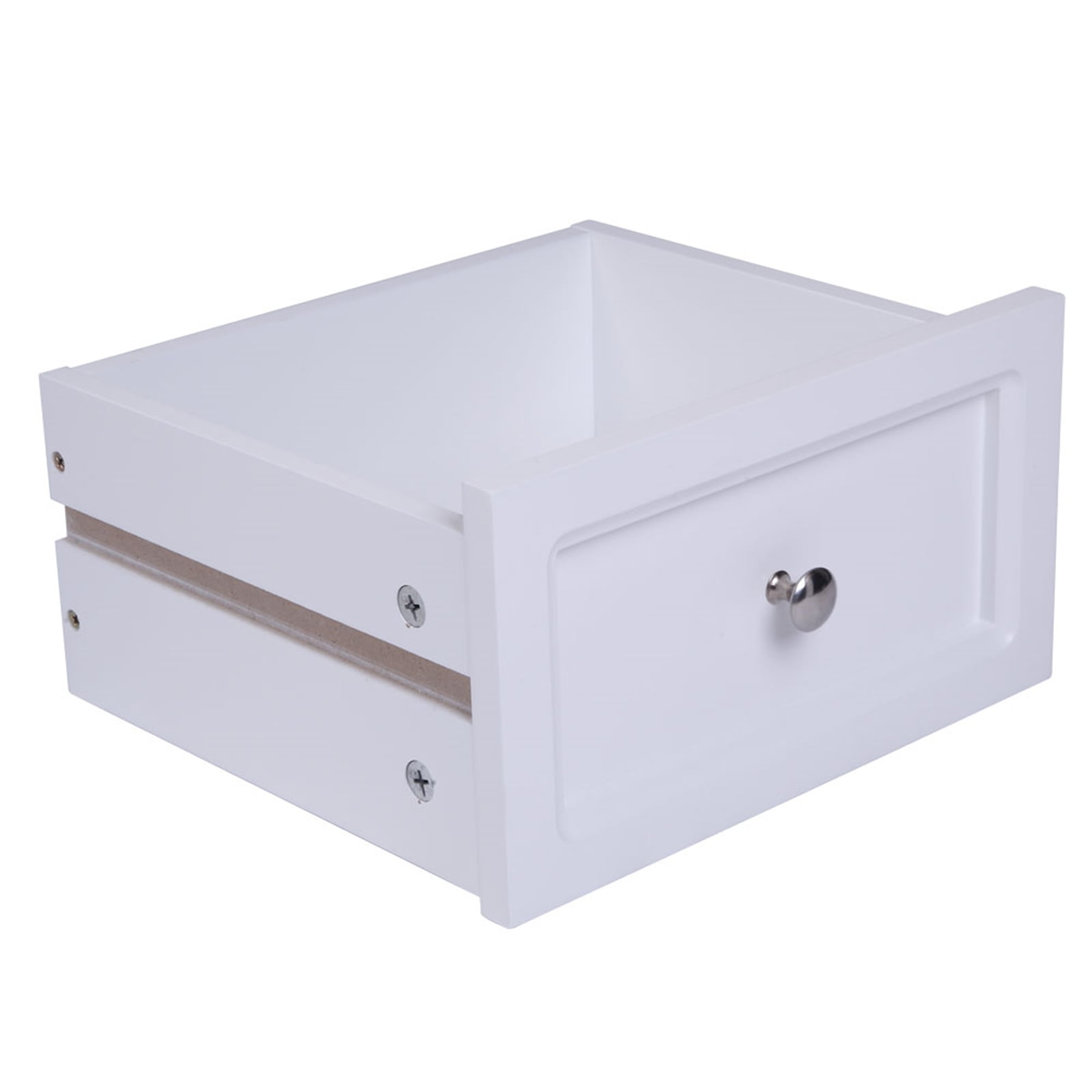 Large White Country Style Two - Tier Night Table - Durable, High Quality, with Ample Storage 2pcs for Indoor Use