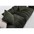 thumbnail image 6 of Modern Corduroy Three-Seater Sofa 114" with Sturdy Wooden Frame and Comfortable Whit Ottoman, 6 of 7