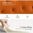 thumbnail image 6 of Upholstered Club Armchair Velvet Lounge Accent Chair Single Sofa Button Nailhead Wooden Legs Living Room Bedroom Orange, 6 of 6