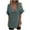 Army Green, variant on Lenpel Women's Cotton Linen Tops Fashion Short Sleeve Deep V Neck Side Button Loose T-Shirts Summer Casual Blouses