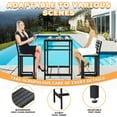 thumbnail image 3 of Gaonala 5 Piece Outdoor Patio Bar Set 50" Rectangular High Top Table with 4 Cushioned Stools Metal for Poolside Backyard(Black）, 3 of 7