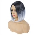 thumbnail image 2 of Peluca de Moda Pelo Corto Color con Raya Media Cabeza Bob Fibra QuíMica Seda de Alta Temperatura Peluca para Mujer Cubierta de Cabeza,I, 2 of 5