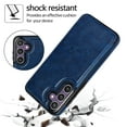 thumbnail image 3 of Compatible with Samsung Galaxy S24 FE Case, with PU Leather Credit Card Holder Magnetic Back Stand Cell Accessories Flip Purse Slim Design Phone Cover for Galaxy S24 FE Women Men, Darkblue, 3 of 9