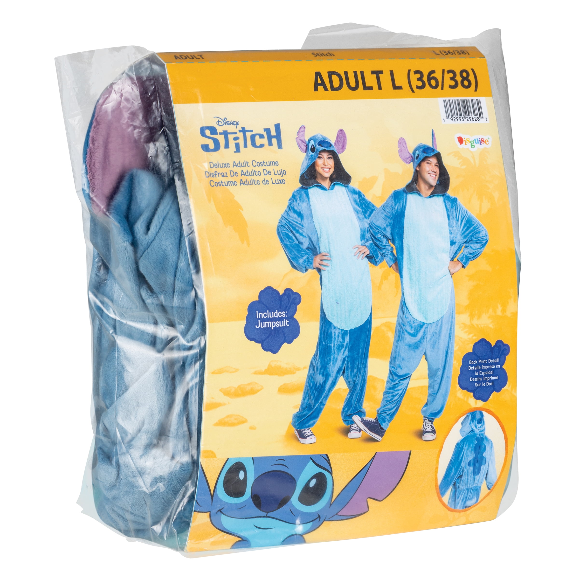 Disney Lilo & Stitch 'Stitch' Jumpsuit Halloween Costume for Adults, Mens Size L (36/38), by Disguise