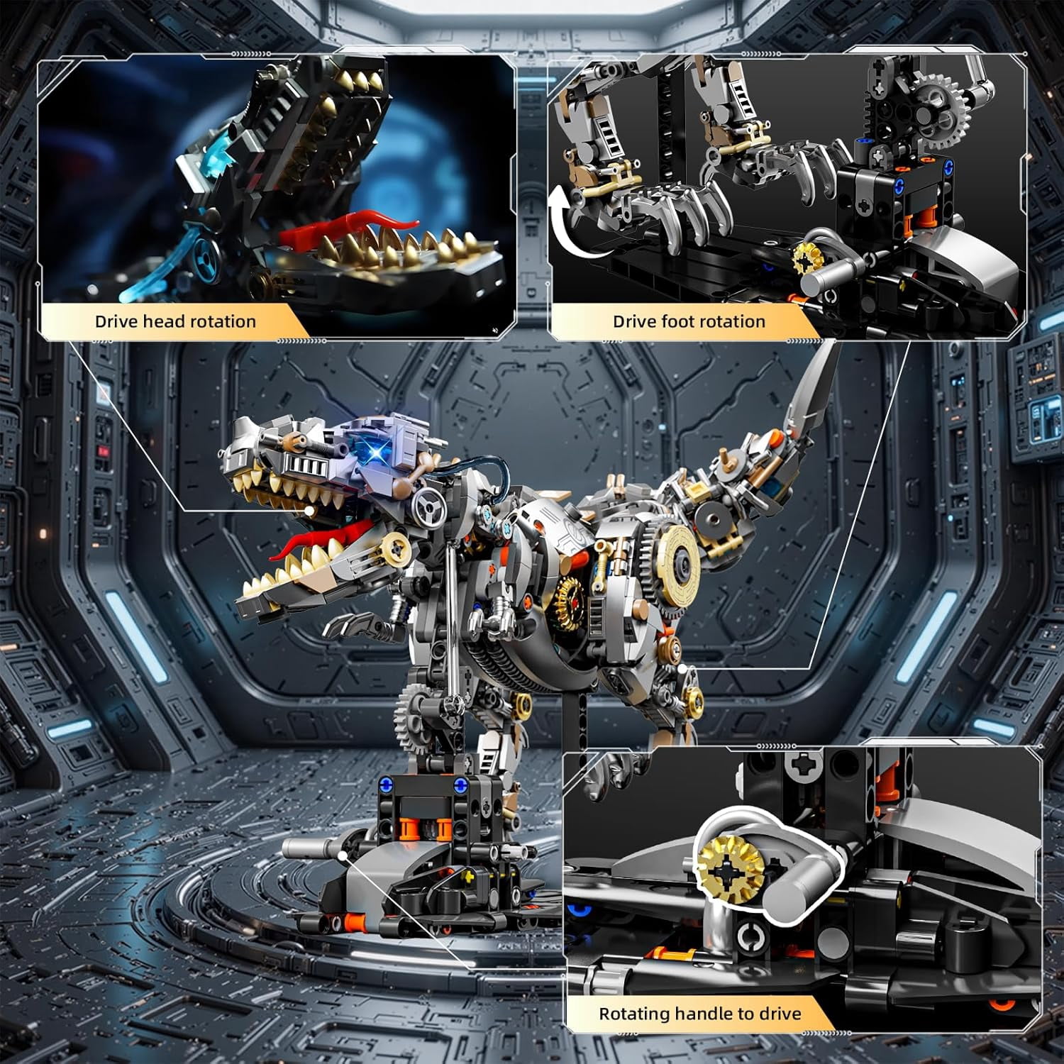 Remocguys Jurassic Semi-Mechanical Indominus Rex Building Sets Compatible with Lego Dinosaur World for Adults Boys 1268PCS