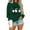 Dark Green, variant on Women’s Long Sleeve Crewneck Sweatshirt Casual Loose Fit Pullover Top with Christmas Gnome Print for Holiday Season