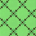 thumbnail image 1 of Ahgly Company Machine Washable Indoor Square Transitional Emerald Green Area Rugs, 4' Square, 1 of 7