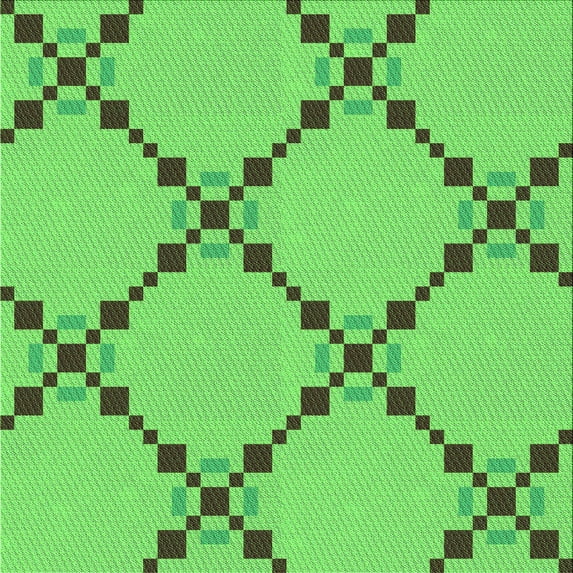 Ahgly Company Machine Washable Indoor Square Transitional Emerald Green Area Rugs, 4' Square