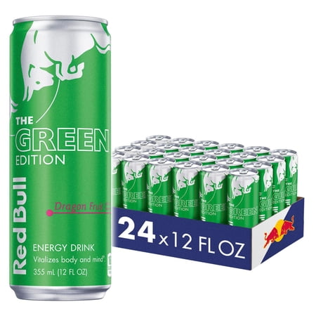 Red Bull Green Edition Dragon Fruit Energy Drink, 12 fl oz, Pack of 24 Cans