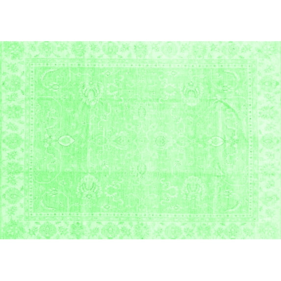 Ahgly Company Indoor Rectangle Oriental Emerald Green Traditional Area Rugs, 8' x 12'