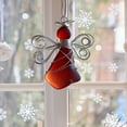 thumbnail image 4 of SMKE 2Pc Handmade Sea Glass Wire-Wrapped Angel Ornament,Angel Wing Car Pendant,Natural-Style Anniversary Holiday Decor,Personalized Gift Accessory,Multi-Scene Room/Backpack/Keychain Hanger Red, 4 of 5