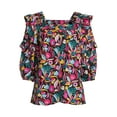 thumbnail image 5 of The Pioneer Woman Square Neck Blouse with Ruffle Sleeves, Women's, 5 of 6