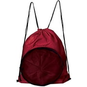 Travelwell Sport Ball Drawstring Backpack, Burgundy, Made of ultra-lightweight 210D nylon By Brand Travelwell