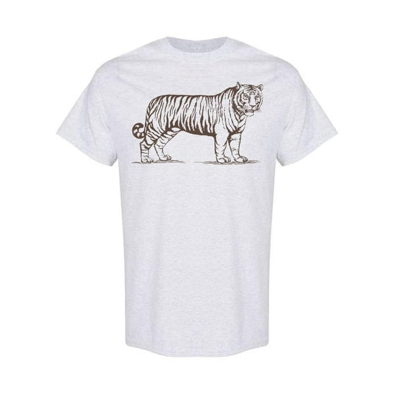 Realistic Tiger Sketch Design T-Shirt Men -Image by Shutterstock, Male Large