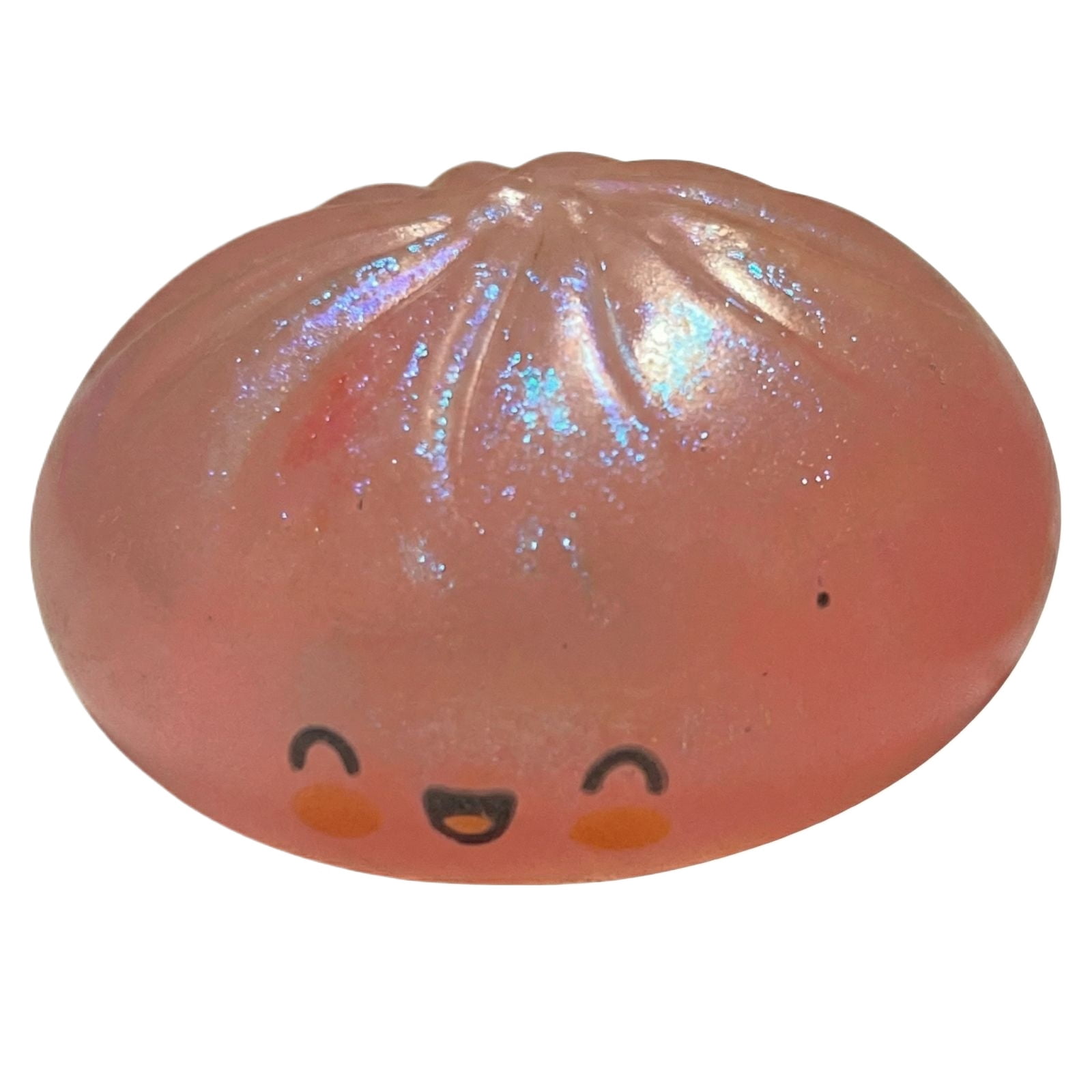 Glitter Colorful Dumpling Squishy, Cute Squishy Dumpling Large with Steamer, Squishy Dumpling Doll with Cute Expressions, Silicone Bun Sensory Fidget Dolls, Hand Pinching Decompression Dolls