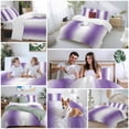 thumbnail image 6 of Purple White Ombre Bedding 3 Piece Duvet Cover Set Full Size, Modern Abstract Art Farmhouse Gradient Soft Microfiber Comforter Cover with Zipper Closure & Pillowcases, FadeResistant Quilt Cover, 6 of 9