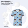 thumbnail image 3 of Zufioo Sea Turtle Print Men's Baseball Short Sleeve, Moisture Wicking Button-Down Hip Hop Tee-Small, 3 of 7