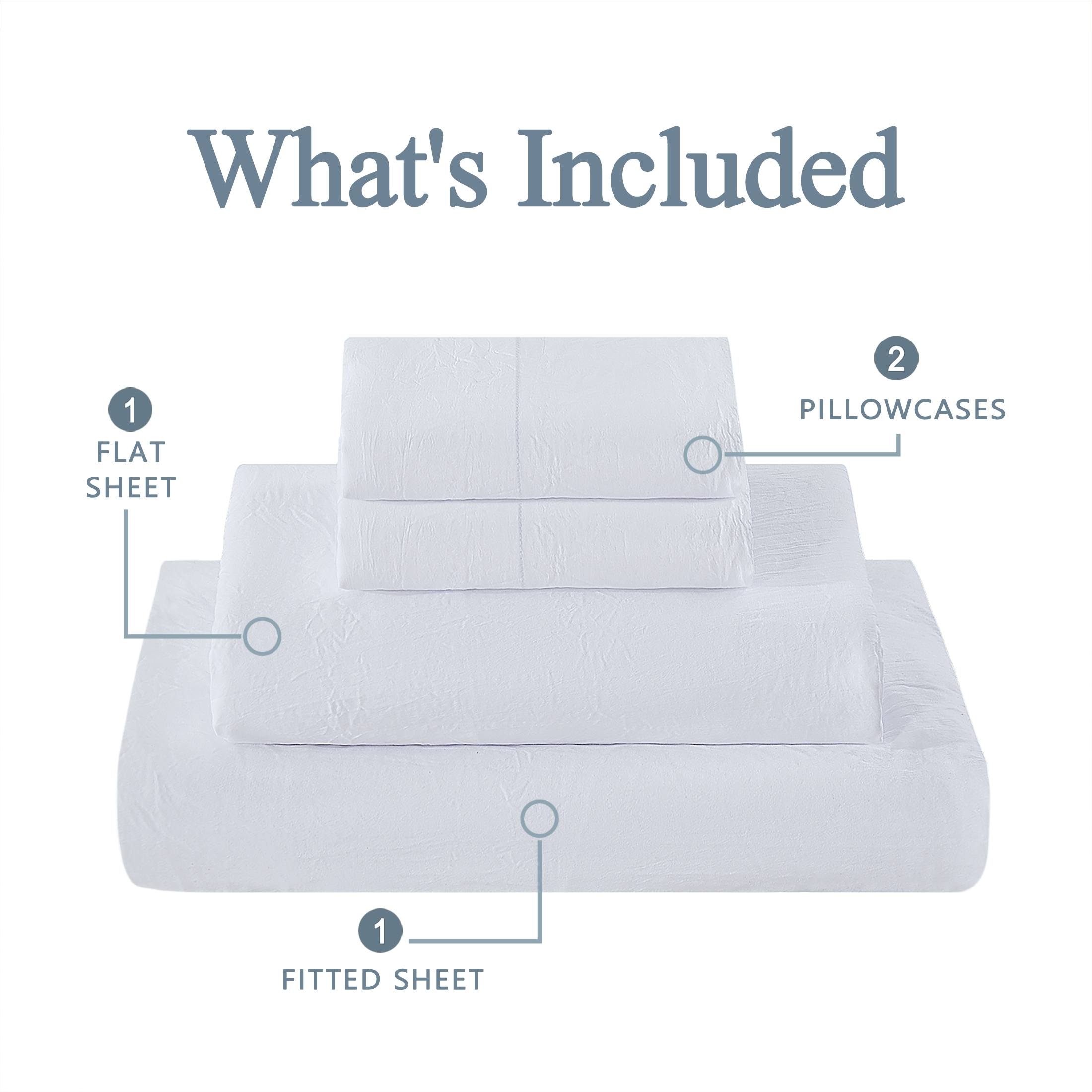 Mainstays Washed Ultra Soft Microfiber Sheet Set, Queen, Arctic White photo 3