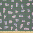 thumbnail image 2 of Ambesonne Crystal Fabric by the Yard Microfiber, Glass Geometrical, 2 Yards, Mauve Taupe Pale Pink, 2 of 4