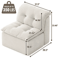thumbnail image 2 of MEIGUGAO Armless Chenille Bean Bag Chair, 31.5-Inch,Beige, 2 of 7