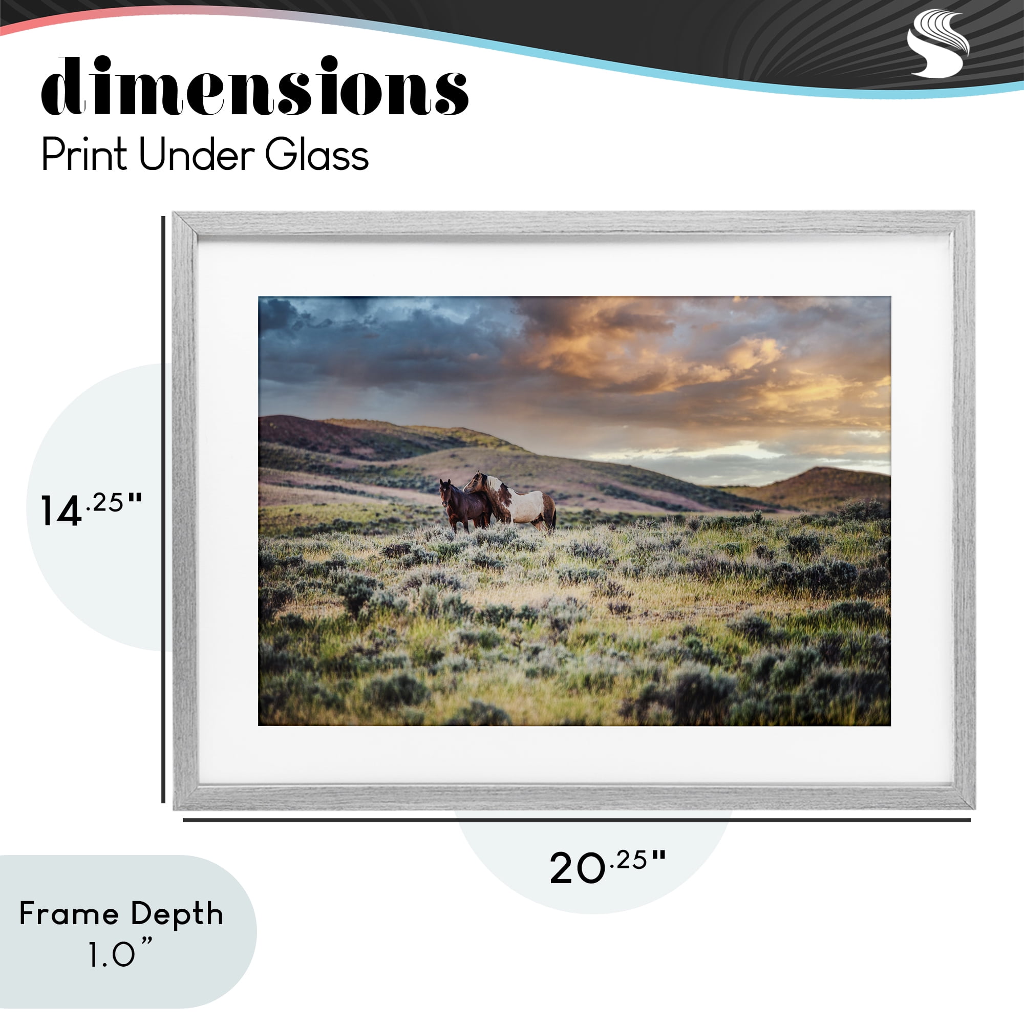 Stupell Industries Stay Close Horses Gray Framed Print Under Glass, design by Tim West