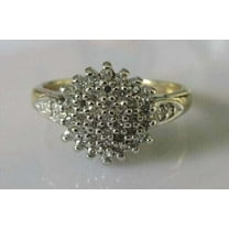 Engagement Ring Cluster Round Cut 2Ct Moissanite Diamond Natural in Yellow Gold Plated 14K