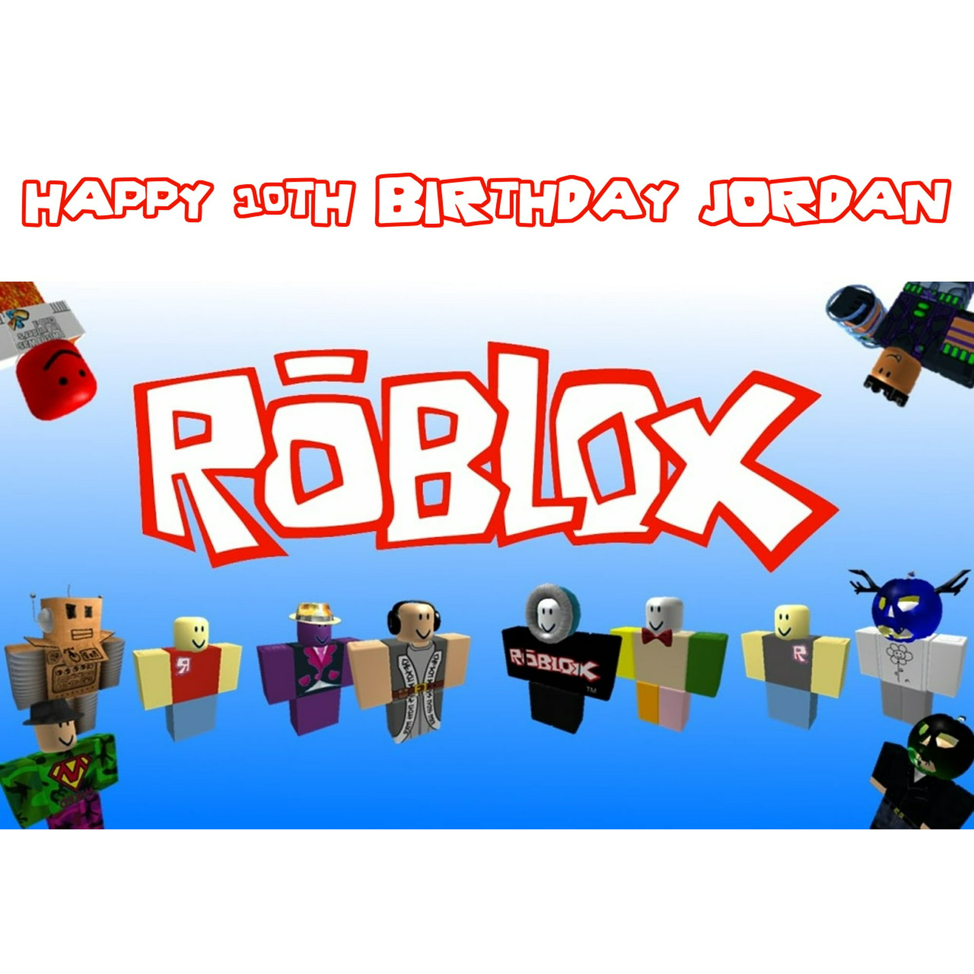 Roblox Custom Player Happy Birthday Edible Cake Topper Image - roblox jelly cake