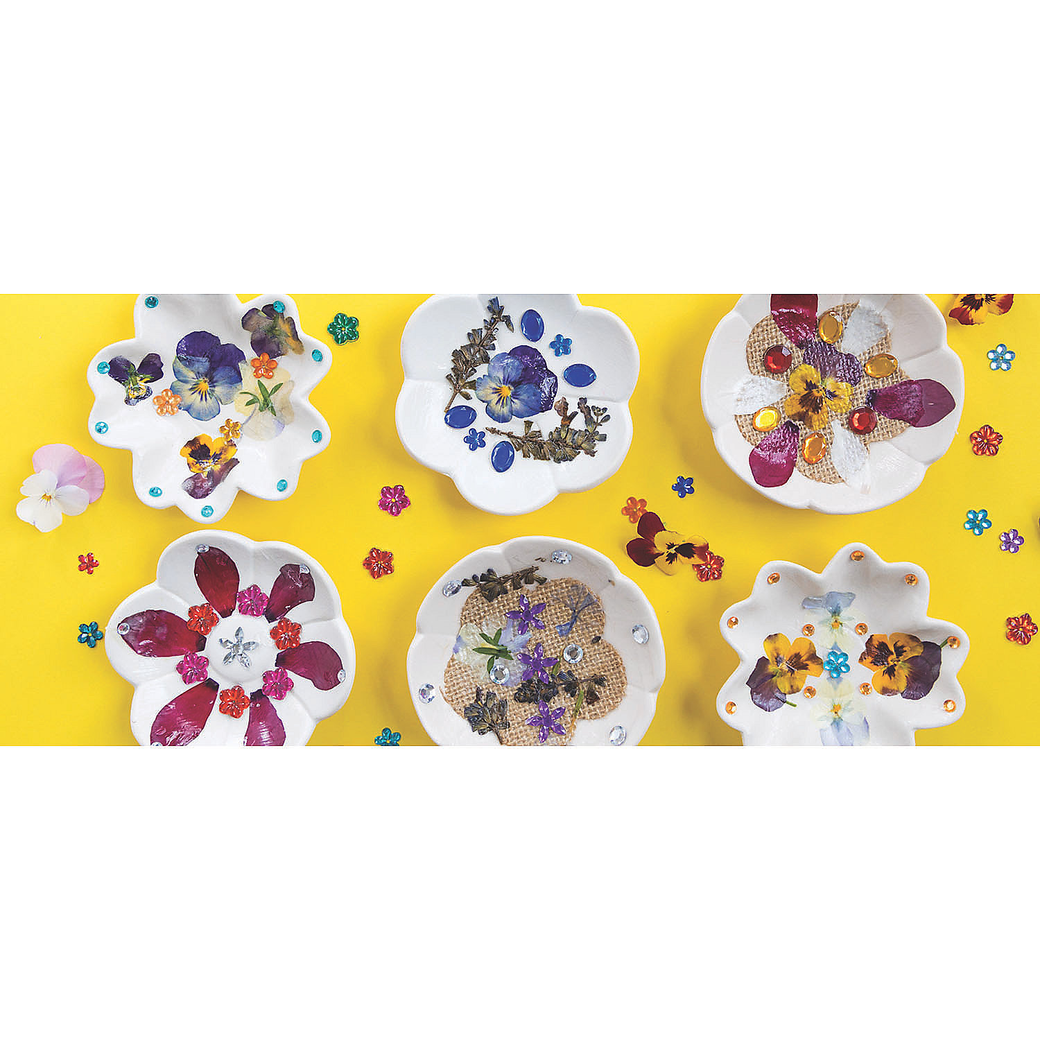 Ceramic Mini Flower Bowl - Craft Kits - 12 Pieces