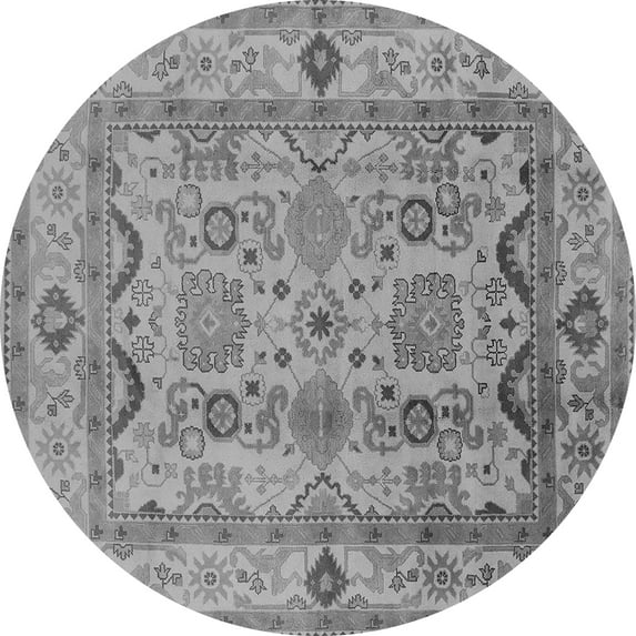 Ahgly Company Indoor Round Oriental Gray Traditional Area Rugs, 3' Round
