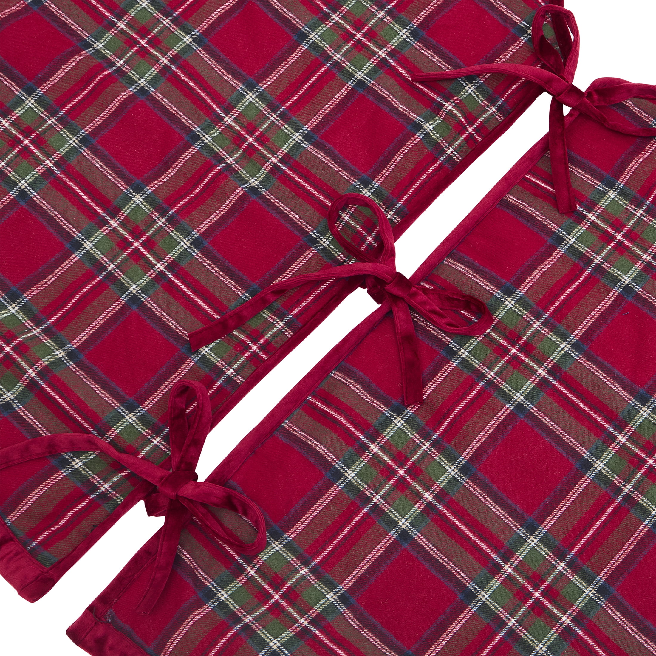 My Texas House Angie Red Plaid Christmas Tree Skirt, 60"