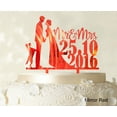 thumbnail image 1 of Personalized Mr And Mrs Wedding Cake Topper Dog Silhouette Custom Cake Topper Color Option Available 6-7 Inches Wide, 1 of 1
